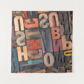 Tenture ancienne lettrerpresse blocs ing avec encre couleu (Devant (Horizontal))