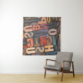 Tenture ancienne lettrerpresse blocs ing avec encre couleu (En situation)