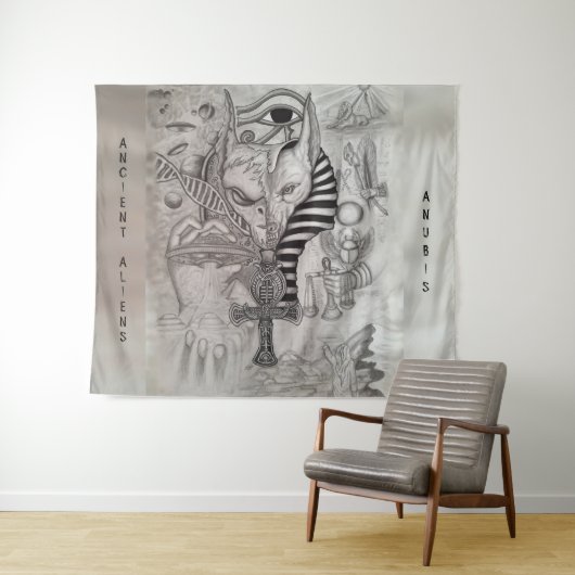 Tenture Ancient Aliens , Anubis (En situation (horizontale))