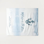Tenture Ancre Bleu Plage Mariage nautique fond (Devant (Horizontal))