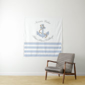 Tenture Ancre Bleue Rayures Nautiques Lac Beach Nom de la (En situation)
