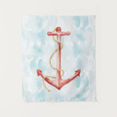 Tenture Ancre d'aquarelle orange (Devant)