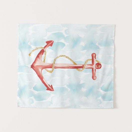 Tenture Ancre d'aquarelle orange (Devant (Horizontal))