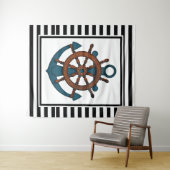 Tenture Ancre et rayures (En situation (horizontale))