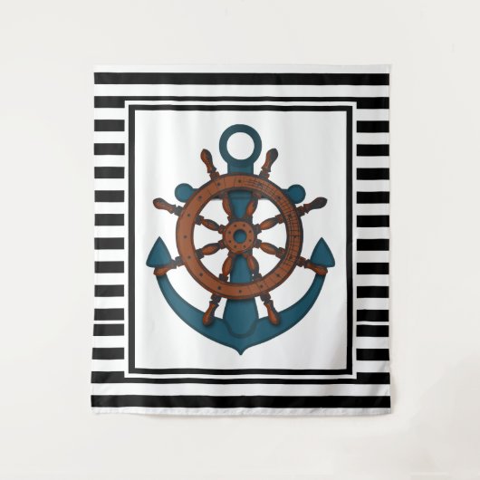 Tenture Ancre et rayures (Devant)