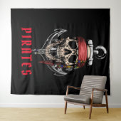 Tenture Ancre Halloween Pirate Skull Cross Bones (En situation (horizontale))