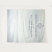 Tenture Ancre nautique Monogramme Aquarelle Océan Mariage (Devant (Horizontal))