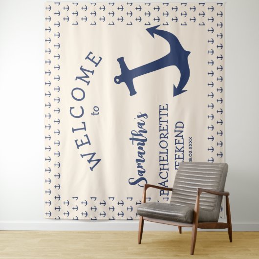 Tenture Ancre nautique Plage Bachelorette Party Contexte (En situation)