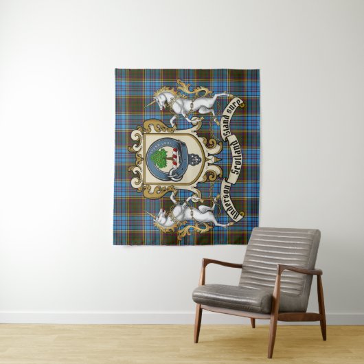 Tenture Anderson Clan Badge & Tartan Tapestry (En situation)