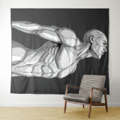 Tenture Android Anatomy: Cyborg Wall Tapestry (En situation (horizontale))
