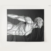 Tenture Android Anatomy: Cyborg Wall Tapestry (Devant (Horizontal))