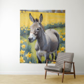 Tenture Âne Vibrant Et Daffodiques Jaunes (En situation)