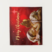 Tenture Ange couchant Bébé Jésus Noël (Devant)