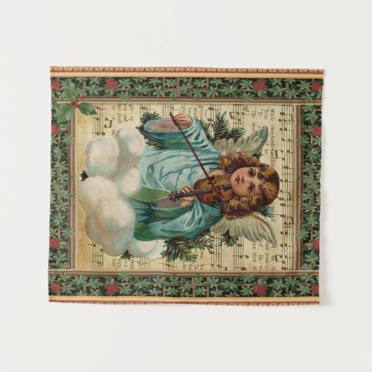 Tenture Ange de Noël avec Violon (Devant (Horizontal))