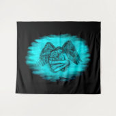 Tenture Angel Eros en amour, design noir et vert (Devant (Horizontal))