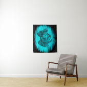 Tenture Angel Eros en amour, design noir et vert (En situation)