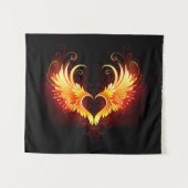 Tenture Angel Fire Heart with Wings (Devant (Horizontal))
