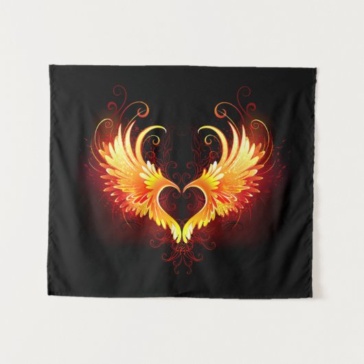 Tenture Angel Fire Heart with Wings (Devant (Horizontal))