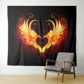 Tenture Angel Fire Heart with Wings (En situation (horizontale))