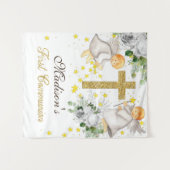 Tenture Anges de première communion pailletés genre neutre (Devant (Horizontal))