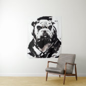 Tenture Anglais Bulldog Wild Nature Free Spirit Art Brush (En situation)