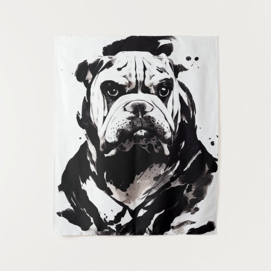 Tenture Anglais Bulldog Wild Nature Free Spirit Art Brush (Devant)