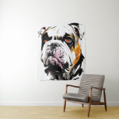 Tenture Anglais Bulldog Wild Nature Free Spirit Art Brush (En situation)