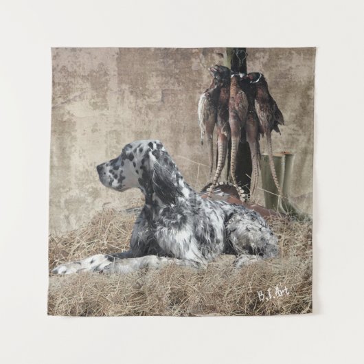 Tenture Anglais Setter, Chasse de faisan (Devant)