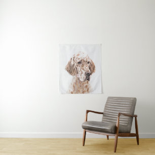 Tenture Anglais Setter Orange Belton Peinture Chien Art