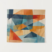 Tenture Angles Abstraits de bleu et d'orange (Devant (Horizontal))