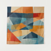 Tenture Angles Abstraits de bleu et d'orange (Devant (Horizontal))