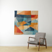 Tenture Angles Abstraits de bleu et d'orange (En situation (horizontale))