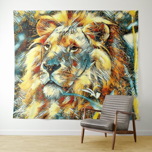 Tenture AnimalArt_Lion_009 (En situation (horizontale))