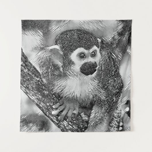 Tenture AnimalArtBW_Monkey_002 (Devant)