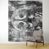 Tenture AnimalArtBW_Owl_001 (En situation)