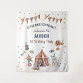 Tenture Animaux amusants Cirque Parade Anniversaire de enf (Devant)