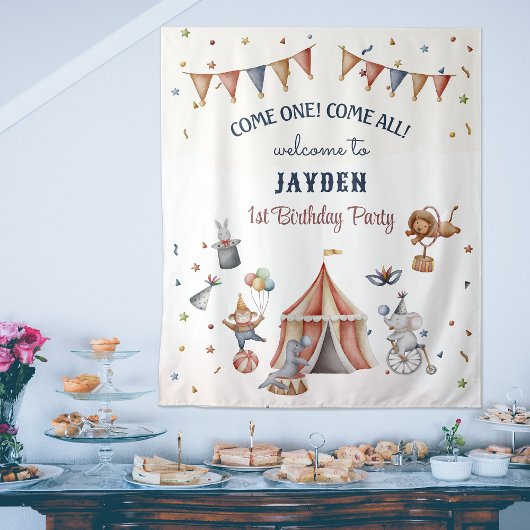 Tenture Animaux amusants Cirque Parade Anniversaire de enf