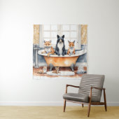 Tenture Animaux amusants dans le bain (En situation)