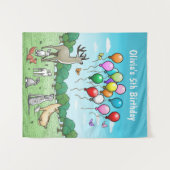 Tenture Animaux avec des ballons colorés (Devant (Horizontal))