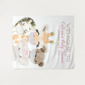 Tenture Animaux Avec Masque Fille Baby shower L fond (Devant (Horizontal))