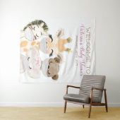 Tenture Animaux Avec Masque Fille Baby shower L fond (En situation (horizontale))