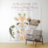 Tenture Animaux Avec Masque Fille Baby shower XL fond de p (En situation)