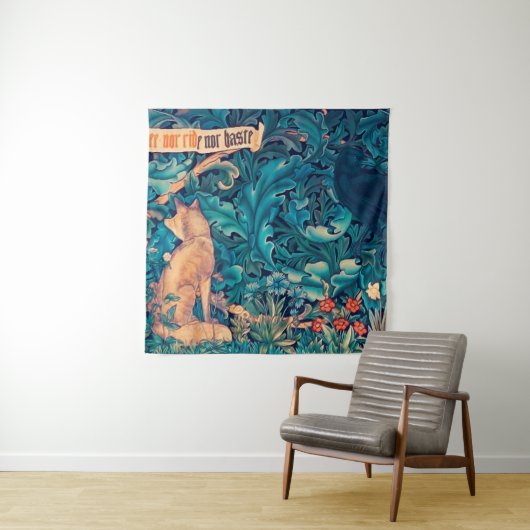 Tenture Animaux dans la forêt, William Morris Tapestry (En situation (horizontale))