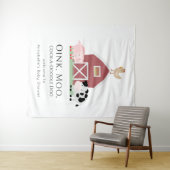 Tenture Animaux de ferme Barnyard Baby shower blanc Bienve (En situation (horizontale))