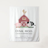 Tenture Animaux de ferme Barnyard Baby shower blanc Bienve (Devant)