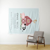 Tenture Animaux de la ferme Bienvenue garçon anniversaire  (En situation (horizontale))