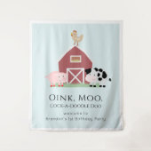 Tenture Animaux de la ferme Bienvenue garçon anniversaire  (Devant)