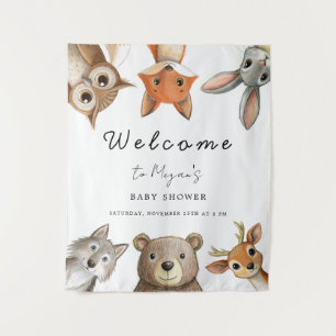 Tenture Animaux de la forêt et des bois Voyage Baby Shower