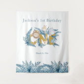 Tenture Animaux de Safari Exotiques Garçon Premier Anniver (Devant)