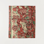 Tenture ANIMAUX D'IMAGINAIRE, CHEVAUX, BOIS Rouge Vert Flo (Devant)